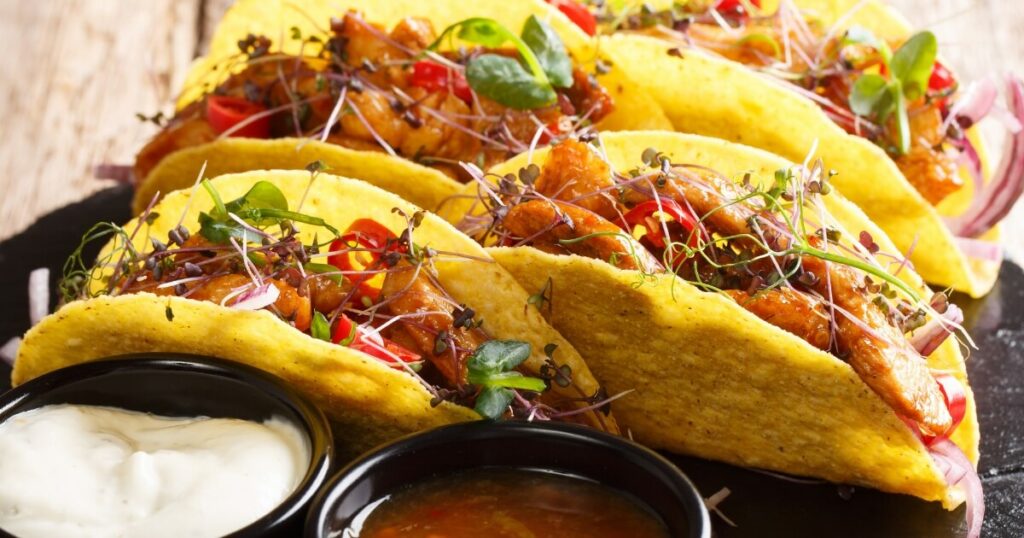 tacos with microgreens
