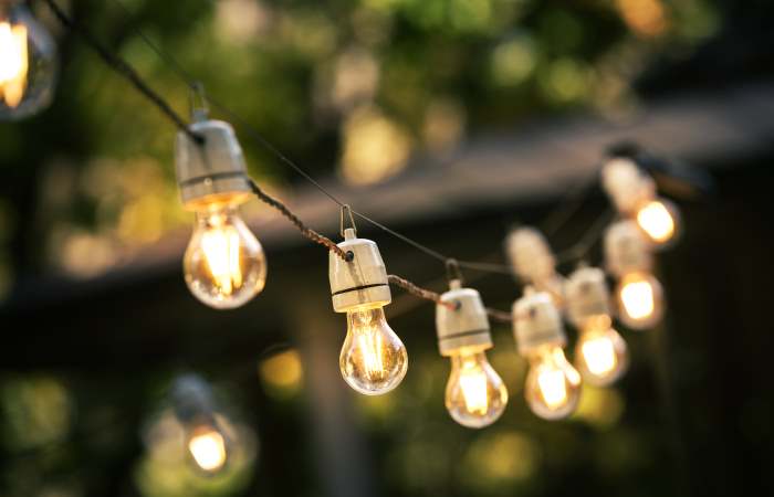 How To Hang String Lights In Backyard, How To Hang Outdoor Lights Without Drilling Holes