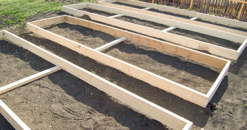 building raised bed with wood boards