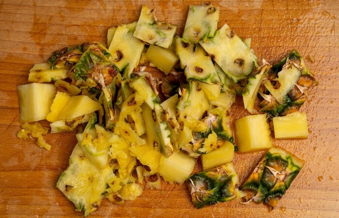 cut pineapple for composting